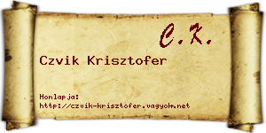 Czvik Krisztofer névjegykártya