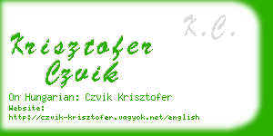 krisztofer czvik business card